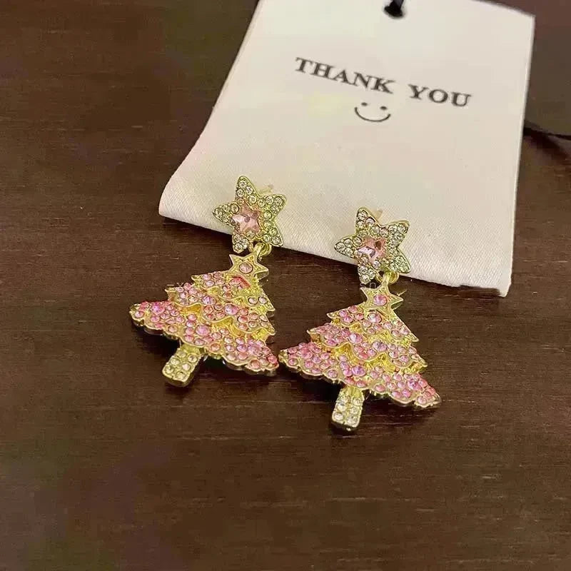 Micro-inlaid Christmas Tree Earrings Female Design Fashion - EX-STOCK CANADA
