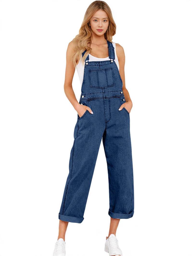 Loose Women's Denim Suspender Pants EX-STOCK Canada 