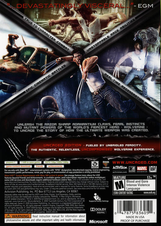 X-Men Origins - Wolverine Uncaged Edition (usagé) 