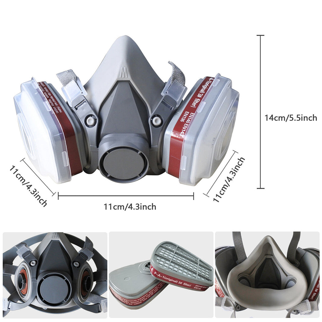 7in1 Half Face Gas Mask Facepiece Spray Painting Respirator Reusable Safety Suit For 6200 With Filter Chemical And Other Work Protection EX-STOCK