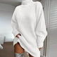 Winter Solid Knitted turtleneck sweater dress Mini - EX-STOCK Canada