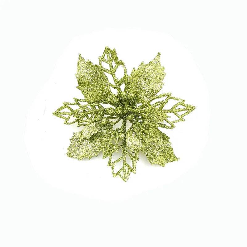 Glitter Artifical Christmas Flowers Christmas Tree Decorations For Home Fake Flowers Xmas Ornaments New Year Decor - EX-STOCK Canada