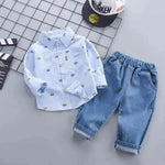 Children's Clothing Autumn Clothing Casual Long sleeve Shirt Two-piece for Boys - EX-STOCK Canada