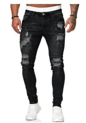 Slim fit Ripped Straight leg denim Jean Pant trousers for men - EX-STOCK CANADA