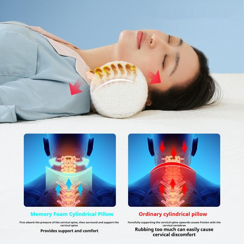 Round Cervical Support Memory Foam Cylindrical Pillow - EX-STOCK Canada