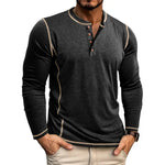 European And American Men's Henley Shirt With Four-button Top EX-STOCK Canada 