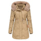 Autumn Winter Fur Collar cotton padded long winter jacket for women - EX-STOCK Canada