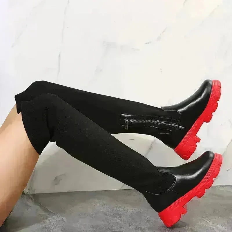 Long Boots Women Winter Shoes Fashion Side Zipper Knee High Boots - EX-STOCK CANADA