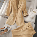 Half Sleeve Blazer And Pant Suit Ladies Women Female Jacket pant suit for women - EX-STOCK CANADA