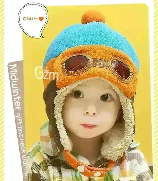 Baby and Toddler Winter hat Hooded Winter Pilot  Beanie Warm baby cap - EX-STOCK CANADA
