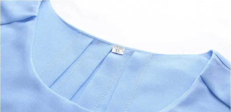 New Spring Summer Women Chiffon Loose Blouse  top O-Neck Short sleeve Plus size - EX-STOCK CANADA
