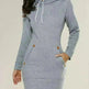 Women New hooded zipper pullover mid-length sweater - EX-STOCK CANADA