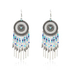 Beaded fringed hollow earrings - EX-STOCK Canada