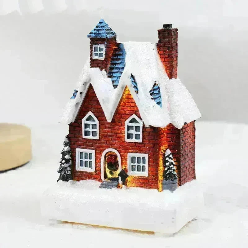 Christmas Decorations Resin Small House Luminous Ornaments - EX-STOCK CANADA