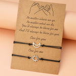 Simple Alloy Sun And Moon Wax Wire Weaving Adjustable Card Lovers Bracelet - EX-STOCK Canada