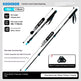 Kodenor three-section telescopic trekking poles in blue, shown with product specifications, dimensions, features, and an accessory inset on a light gray background.