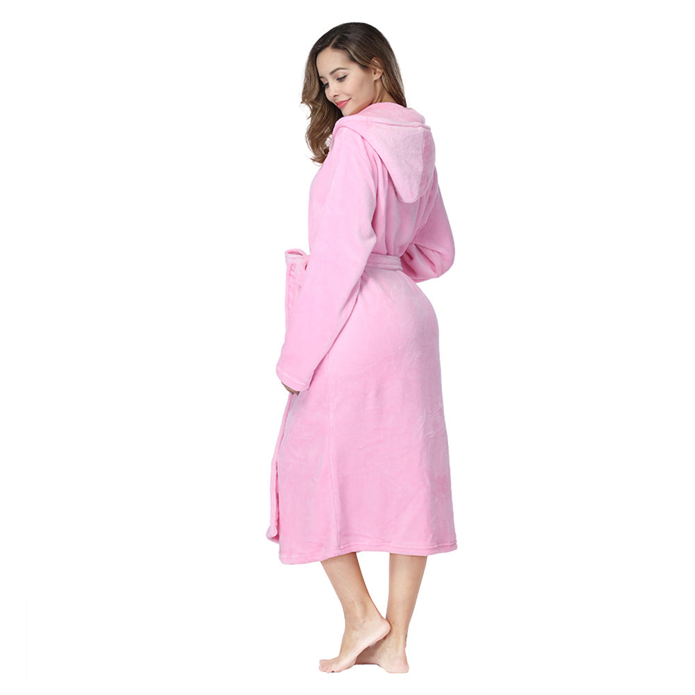 RONGTAI Womens Long Robes Plush Fleece Nightgown Thick Hooded Bathrobe With Pockets Fluffy Sleepwear For Men EX-STOCK Canada 