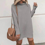 Oversized Mini Turtleneck Pullover Dress - EX-STOCK Canada