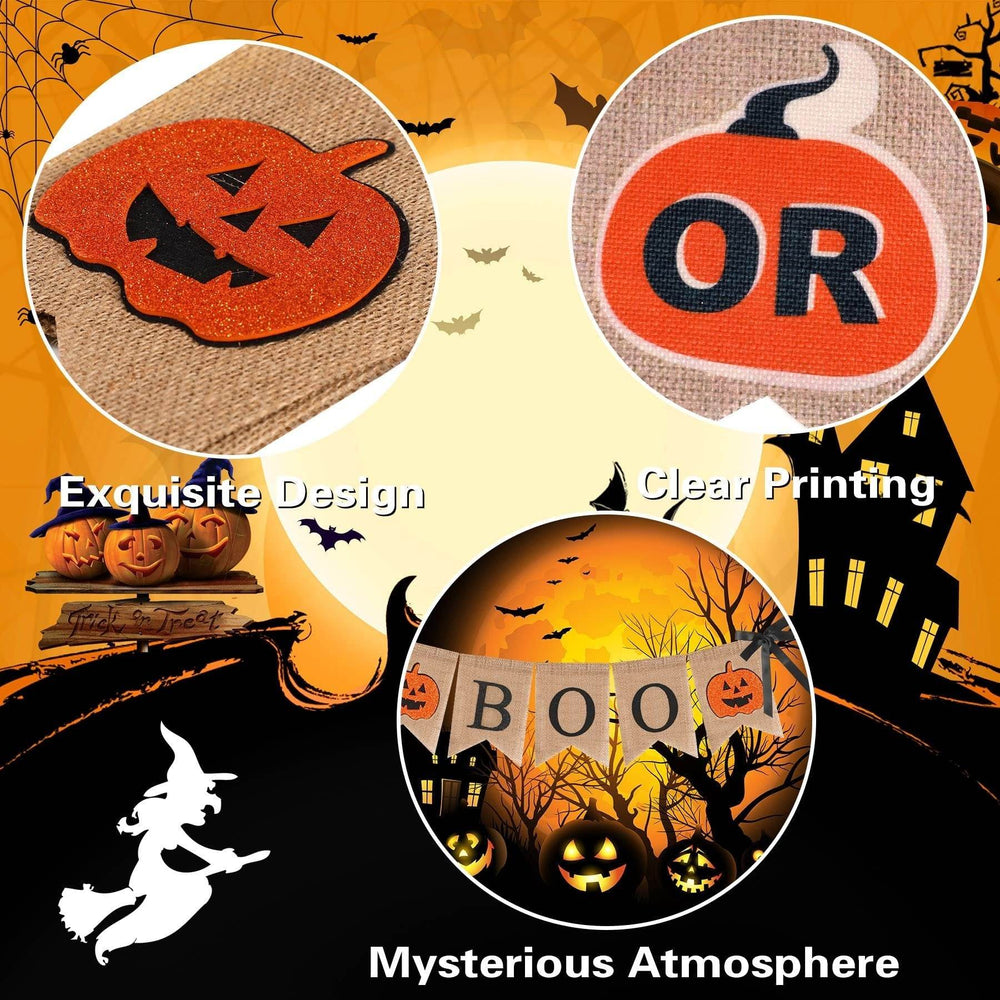 Halloween Burlap Banner Halloween Party Mantel Wall Hanging Supplies For Home Farmhouse Patio-Selling On Amazon Is Prohibited - EX-STOCK Canada