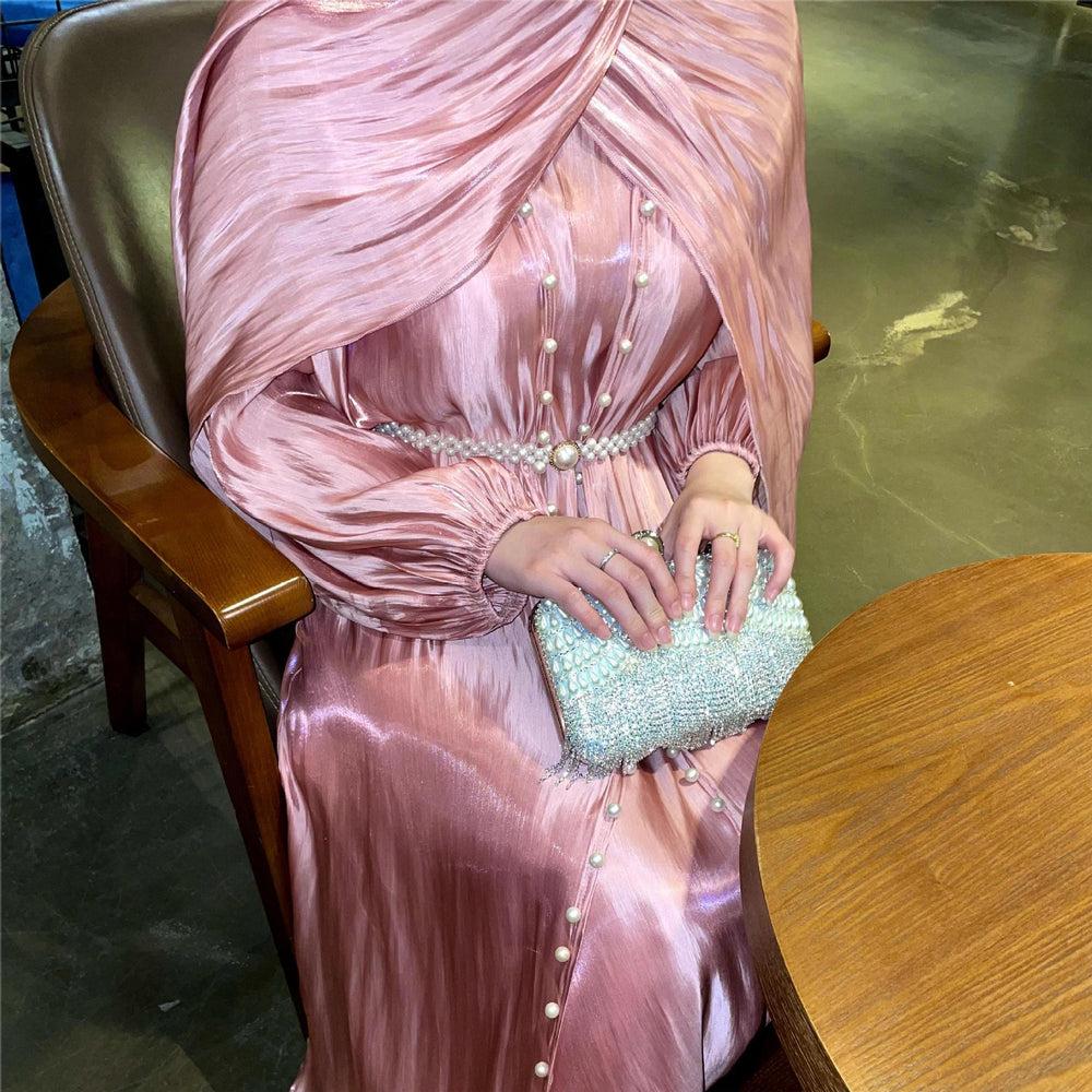 Muslim Clothing Streamer Yarn Three-piece Set Dress - EX-STOCK Canada