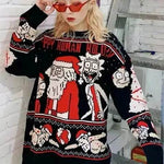 Funny Christmas sweater couple loose jacquard sweater - EX-STOCK Canada