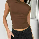 Slim Fit Backless Crop Top Summer Charming Breathable Short Sleeve  Low Back Top  Tank Top for Women - EX-STOCK CANADA