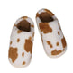 Cute Cow Spotted Plush Slippers Winter Warm Non-slip Bedroom Floor Fuzzy Slipper Couple Women House Shoes - EX-STOCK Canada