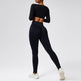 Quick-drying Nude Feel Running Sports Workout Yoga Clothes 2pcs set Long sleeve Crop top and High Waist Pant - EX-STOCK Canada