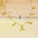 26 Bamboo Letter Necklace Starfish Shell Necklace for Women - EX-STOCK CANADA