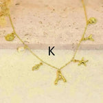 26 Bamboo Letter Necklace Starfish Shell Necklace for Women - EX-STOCK CANADA