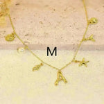 26 Bamboo Letter Necklace Starfish Shell Necklace for Women - EX-STOCK CANADA