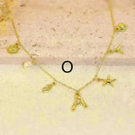 26 Bamboo Letter Necklace Starfish Shell Necklace for Women - EX-STOCK CANADA