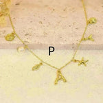 26 Bamboo Letter Necklace Starfish Shell Necklace for Women - EX-STOCK CANADA