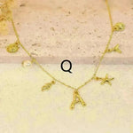 26 Bamboo Letter Necklace Starfish Shell Necklace for Women - EX-STOCK CANADA