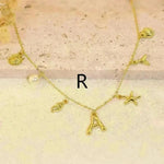 26 Bamboo Letter Necklace Starfish Shell Necklace for Women - EX-STOCK CANADA