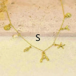 26 Bamboo Letter Necklace Starfish Shell Necklace for Women - EX-STOCK CANADA