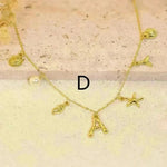 26 Bamboo Letter Necklace Starfish Shell Necklace for Women - EX-STOCK CANADA