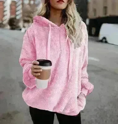 Women's Polerones Fleece Hoodie Pullover fall Winter Zipper Pocket Sweatshirt - EX-STOCK CANADA