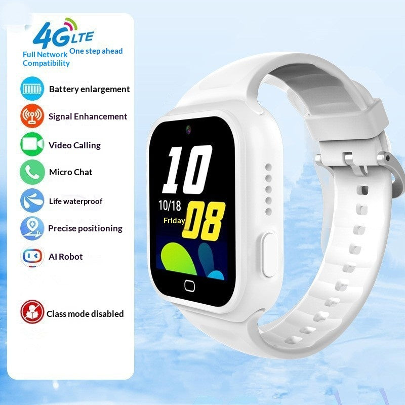 4G Full Netcom Kids Smartwatch Phone – 2.01" Touchscreen, Video Call, AI Robot, GPS , White