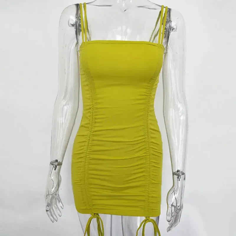 Articat Spaghetti Strap Sexy Backless Women Summer Dress Strapless Bodycon Bandage Party Dresses Vestidos Club Mini Dress - EX-STOCK CANADA