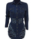 Chic Fashion Fitted Ripped Long Sleeve Jeans Denim hip dress - EX-STOCK Canada