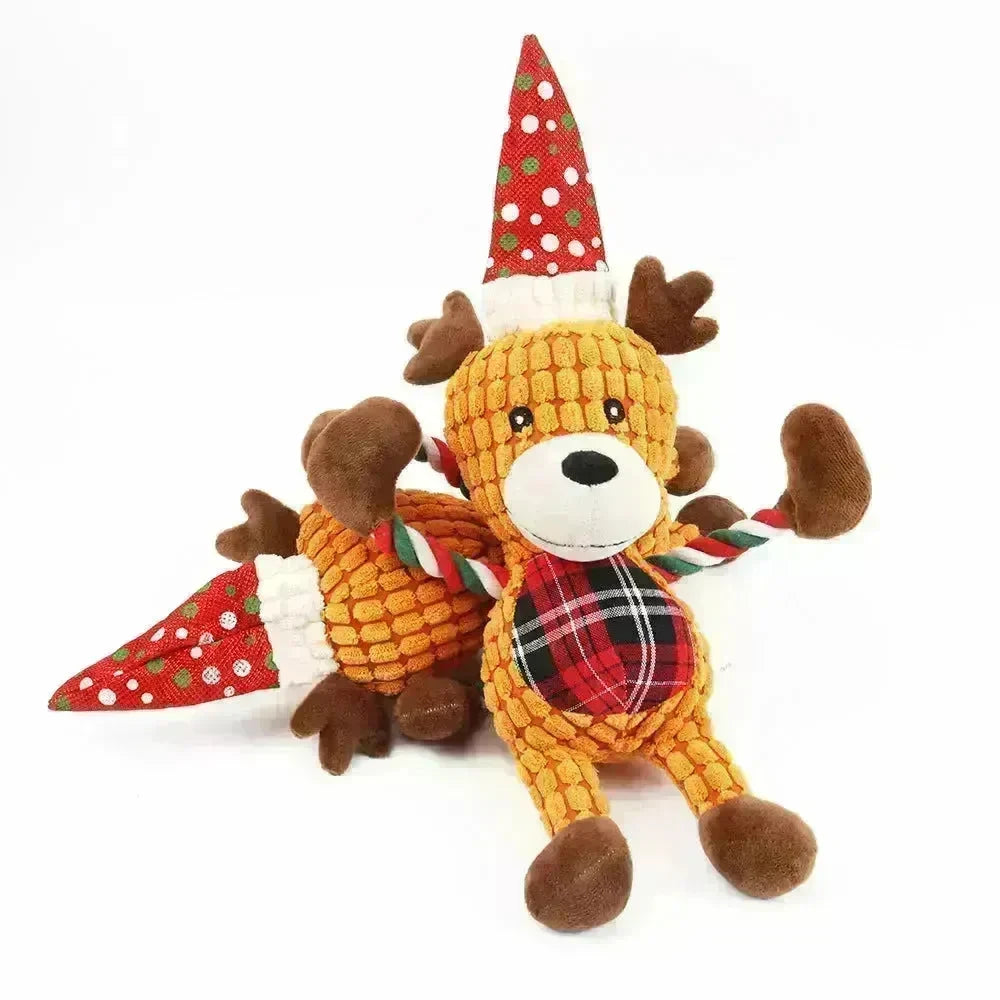Christmas deer pet plush sounding toy - EX-STOCK CANADA