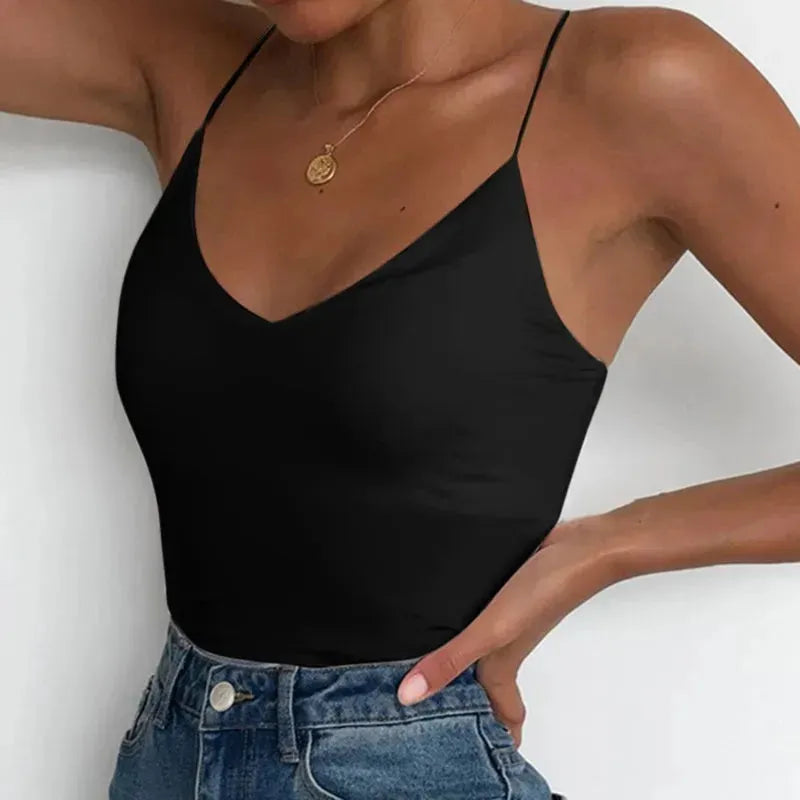 Satin Women Thin Wild Solid Camis Vest Women Tank Tops - EX-STOCK CANADA