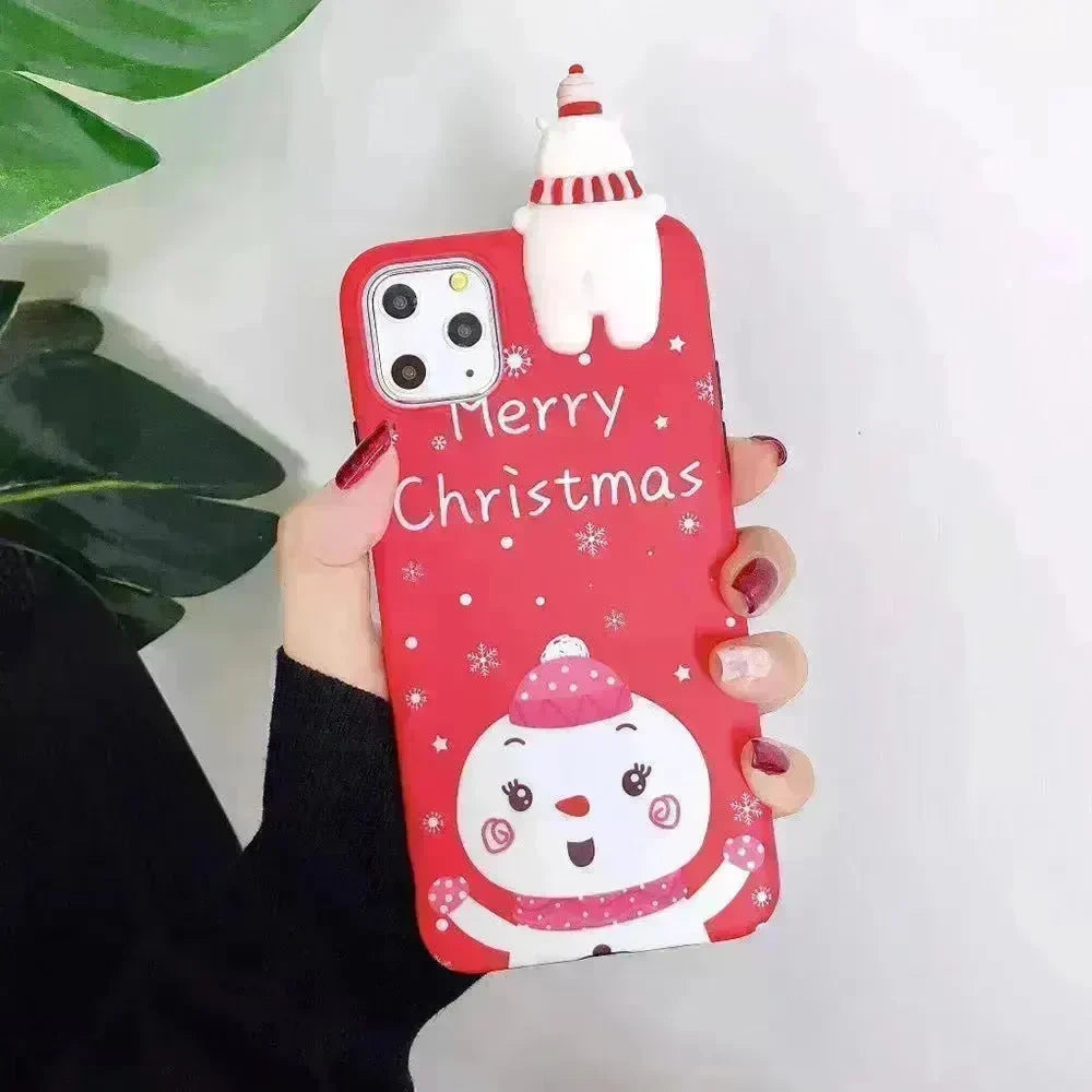 Merry Snowflakes Santa Deer Christmas-themed phone case - EX-STOCK CANADA