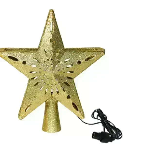Christmas Tree Top Light Star Snowflake Shape LED Laser Projector Lights Christmas Tree Ornament - EX-STOCK CANADA