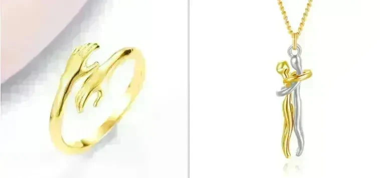 Alloy Simple Hands Hug Ring Opening Adjustable Jewelry - EX-STOCK CANADA