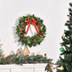 Christmas Wreath Pre-Lit Artificial Greenery Xmas Spruce Wreath Cones Red Berries 20 LED Lights Battery Operated EX-STOCK Canada 