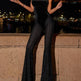 Black Sparkly Mesh Flare Evening Jumpsuit product image 1