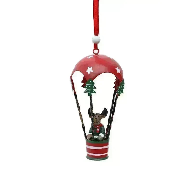Nordic Iron Christmas Hot Air Balloon Parachute Pendant Creative Decorations Tree Charms Hangings - EX-STOCK CANADA
