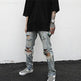 Destroyed ripped Denim jeans Pant men straight leg men - EX-STOCK Canada